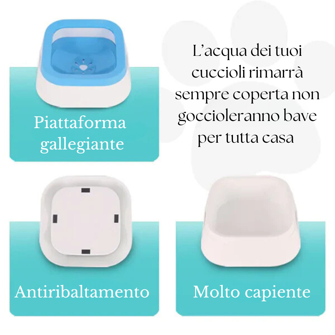 Ciotola anti sgocciolamento per cani e gatti