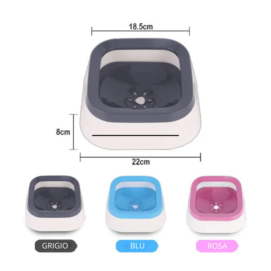 Ciotola anti sgocciolamento per cani e gatti