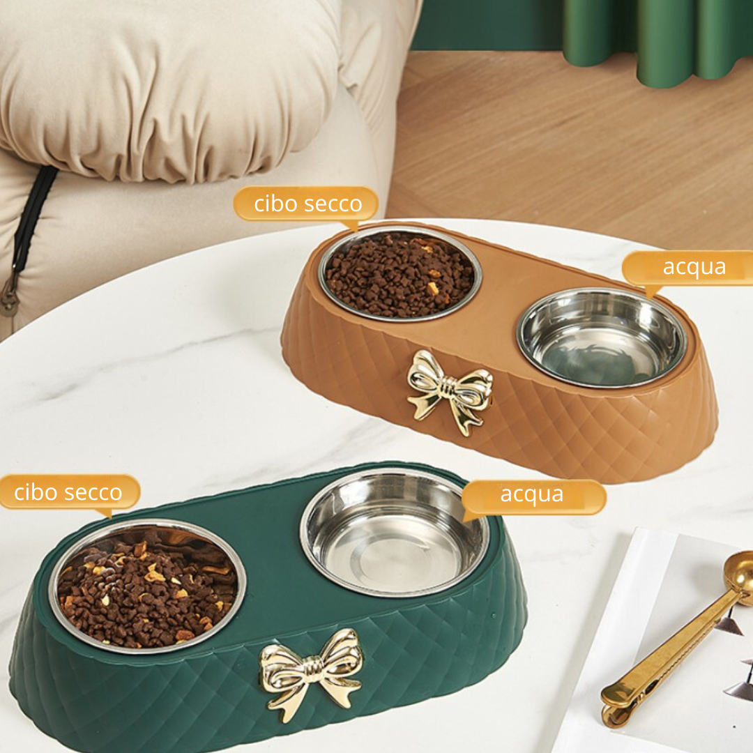 Ciotola per Gatti molto Elegante con materiali di pregio