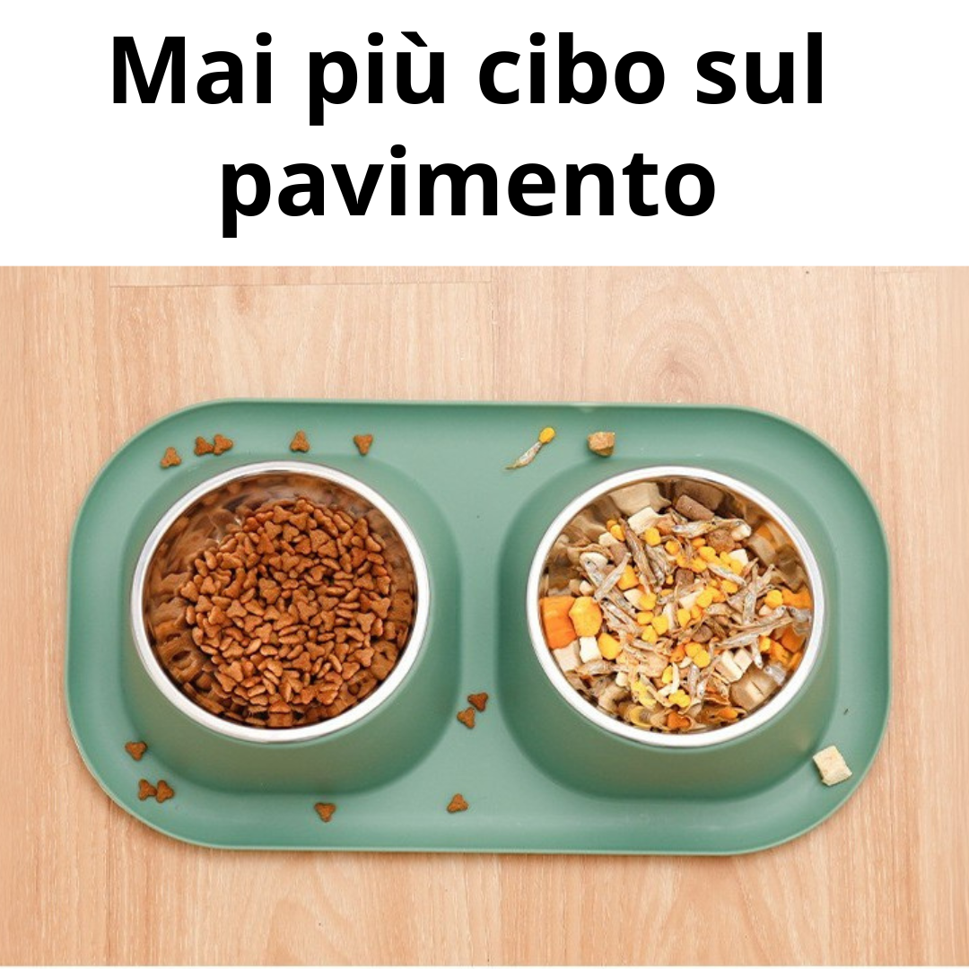 Ciotola per gatti inclinata 15° con vassoio di recupero