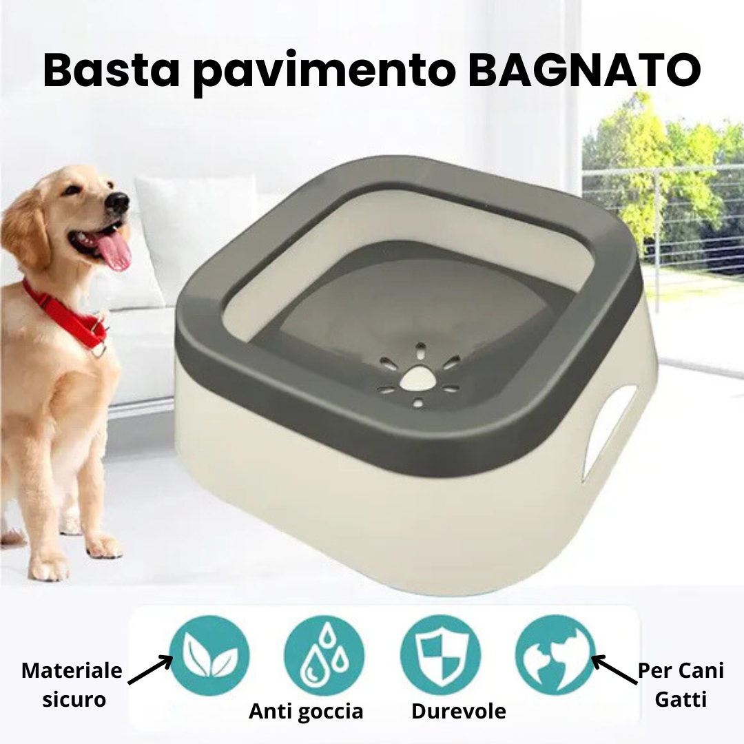 Ciotola anti sgocciolamento per cani e gatti